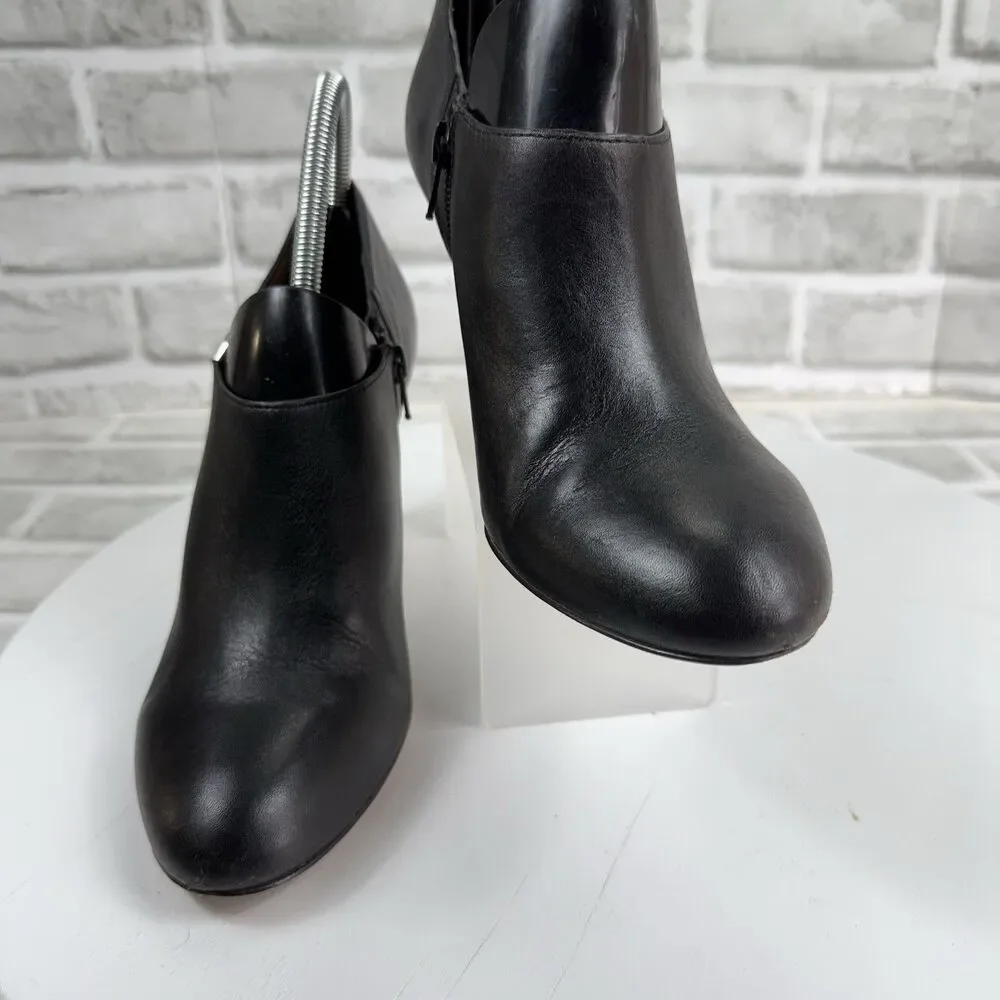 Coach Seneca Women's Size 8.5 Black Leather Heeled Ankle Round Toe Booties